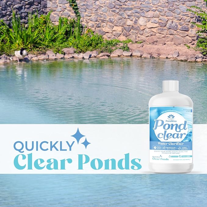 Pond Clear Water Treatment and Clarifier for Outdoor and Large Ponds - 1 Quart (32oz) (Pack of 2)
