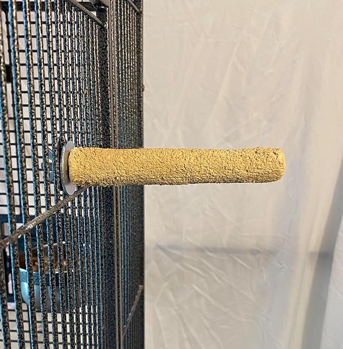 Polly's Pastels Nail Trimming & Beak Conditioning Safety Perch for Cockatiels, Cockatoos, Macaws, Parakeets, Budgies, Parrots and All Other Birds (Brown, Small-1" Dia. x 6" Long)