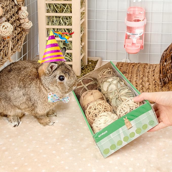 andwe Small Animals Play & Activity Balls Rolling Chew Toys for Rabbits Guinea Pigs Chinchilla