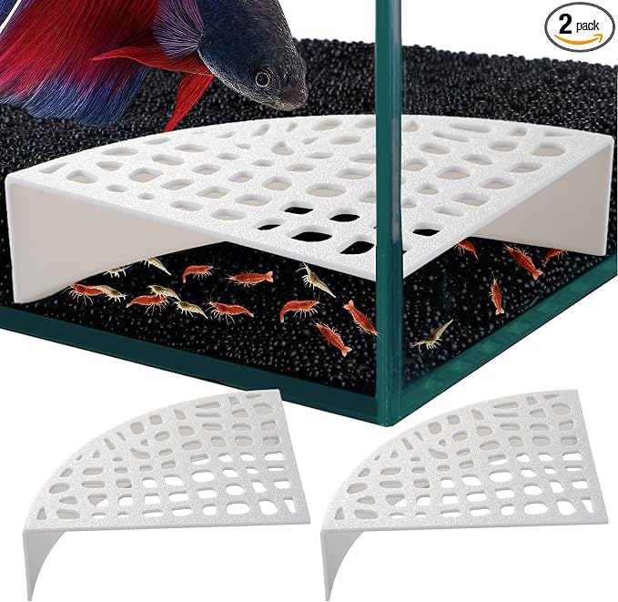 2-Pack Aquarium Shrimp Shelter Hide, 5.5x4x1.3 inches, Multi-Sized Holes for Cherry and Dwarf Shrimp