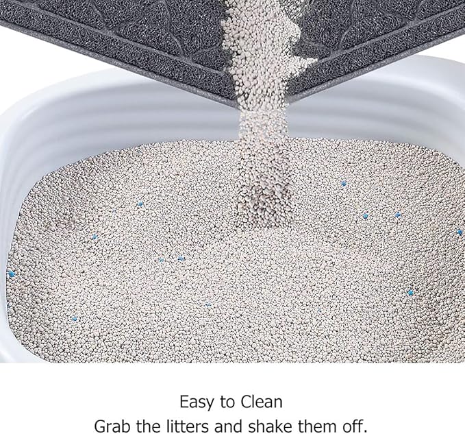 unipaws Cat Litter Trapping Mat, Litter Box Scatter Control Pad, Litter Free Floors and Urine Waterproof, Gentle on Paws, No Phthalate