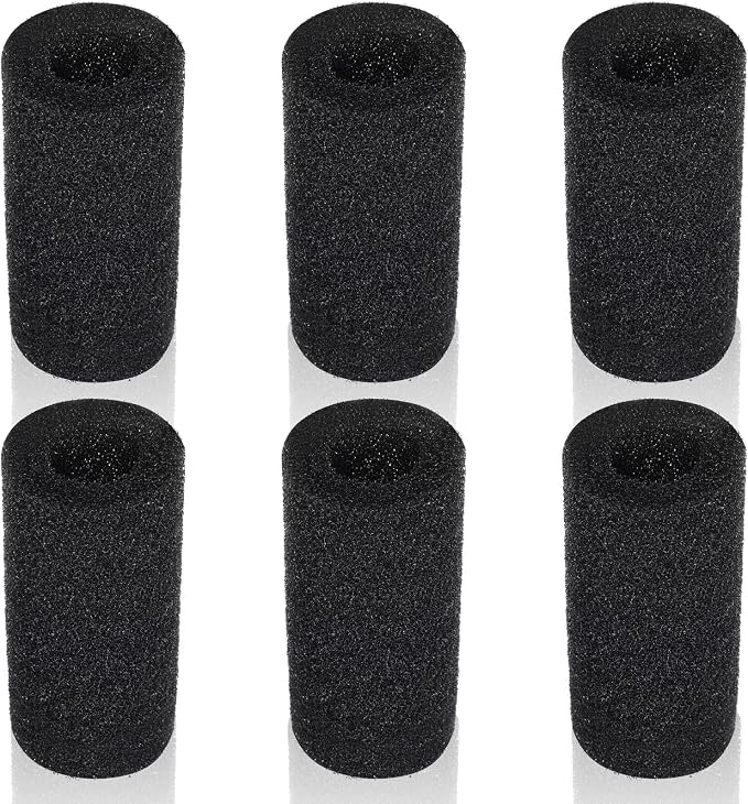 6-Pack Pre-Filter Sponge for Aquarium Shrimp Fry Fish Tank Filter 0.8” Intake, Aquarium Pre Filter Sponge, High-Porosity Foam Roll Replacement Foam Cover, Easy to Clean