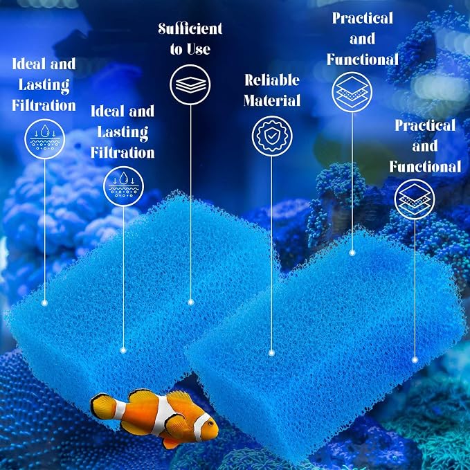 Threlaco 6 Pack Foam Filters Compatible with AquaClear 70 Power Filter, Aquarium Foam Insert, Replacement Sponge Pads for Use in Freshwater & Saltwater Aquarium