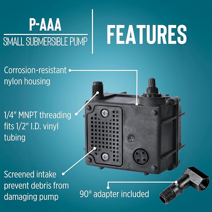 Little Giant P-AAA 115V, 120 GPH Small Submersible Pump, 15' Cord