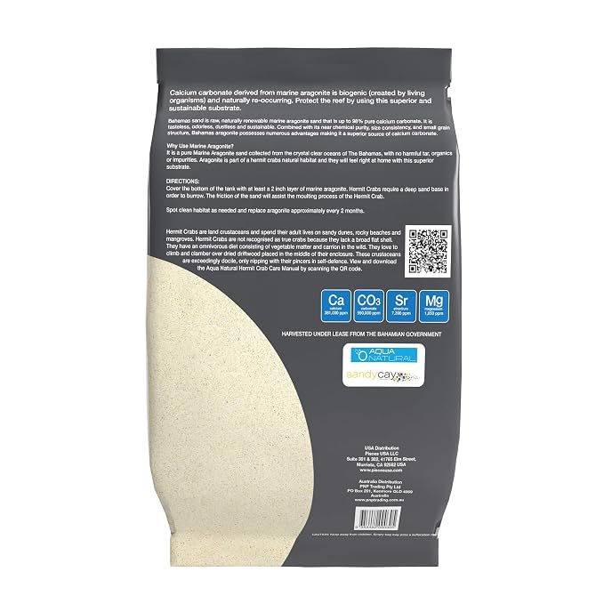 HERMIT CRAB ARAGONITE 10LB, Sand for Habitat, 1 Ounce (Pack of 4)