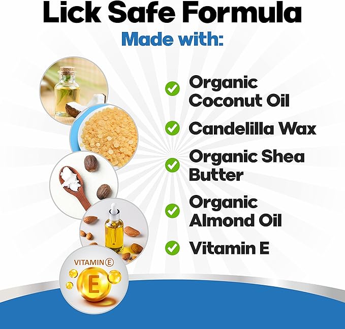 Lick Safe Dog Paw Pad Balm 1 Oz - Dog Nose Balm for Dry Nose - Safe Effective Paw Balm for Dogs to Fix Dry Cracked Paws - Dog Paw Protector from Heat, Sand, Snow - Easy to Use Paw Soother for Dogs