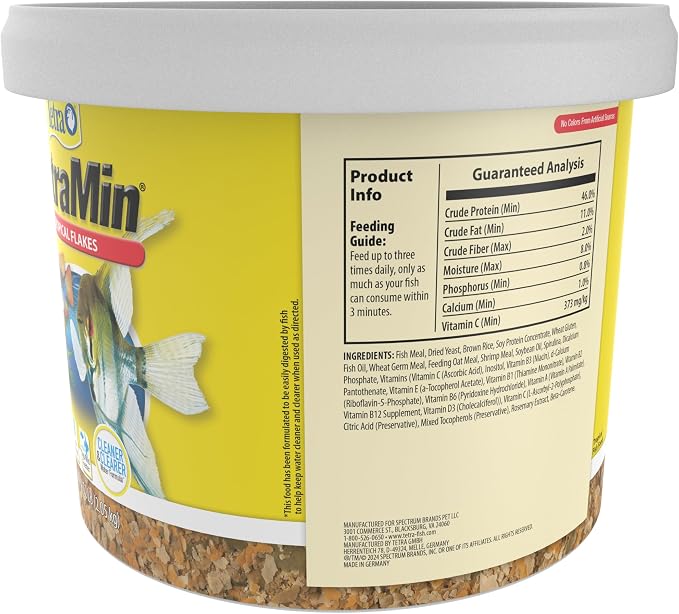 TetraMin Tropical Flakes Fish Food, 4.52 lbs | Complete Daily Diet For Top-And-Mid Feeding Tropical Fish, Protein For Growth & Prebiotics for Digestion, Clear Water Formula