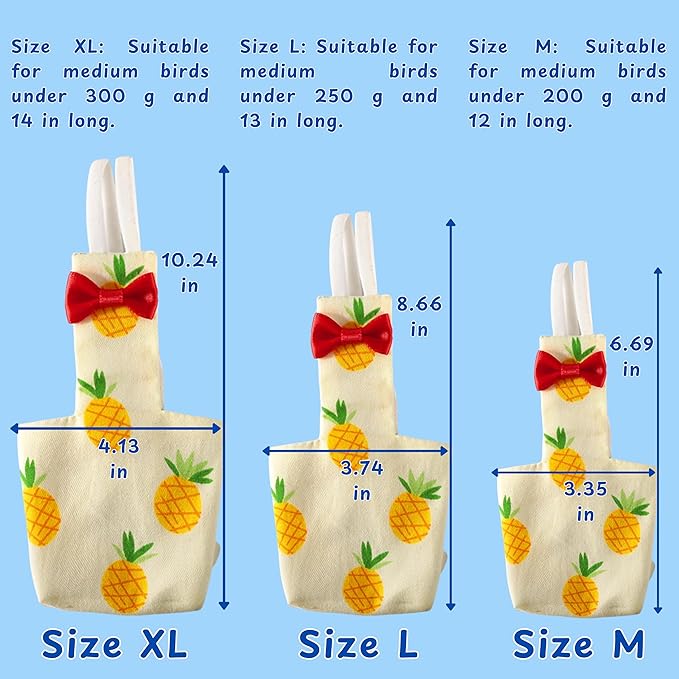 Pigeon Diaper Harness and Bird Leash Set, Birds Diapers for Pigeons and Stretch Leash Pigeon Harnesses, Diapers for Cockatiel Parrot Parakeet, Macaw Harness and Leashes, Pants (M-Yellow)