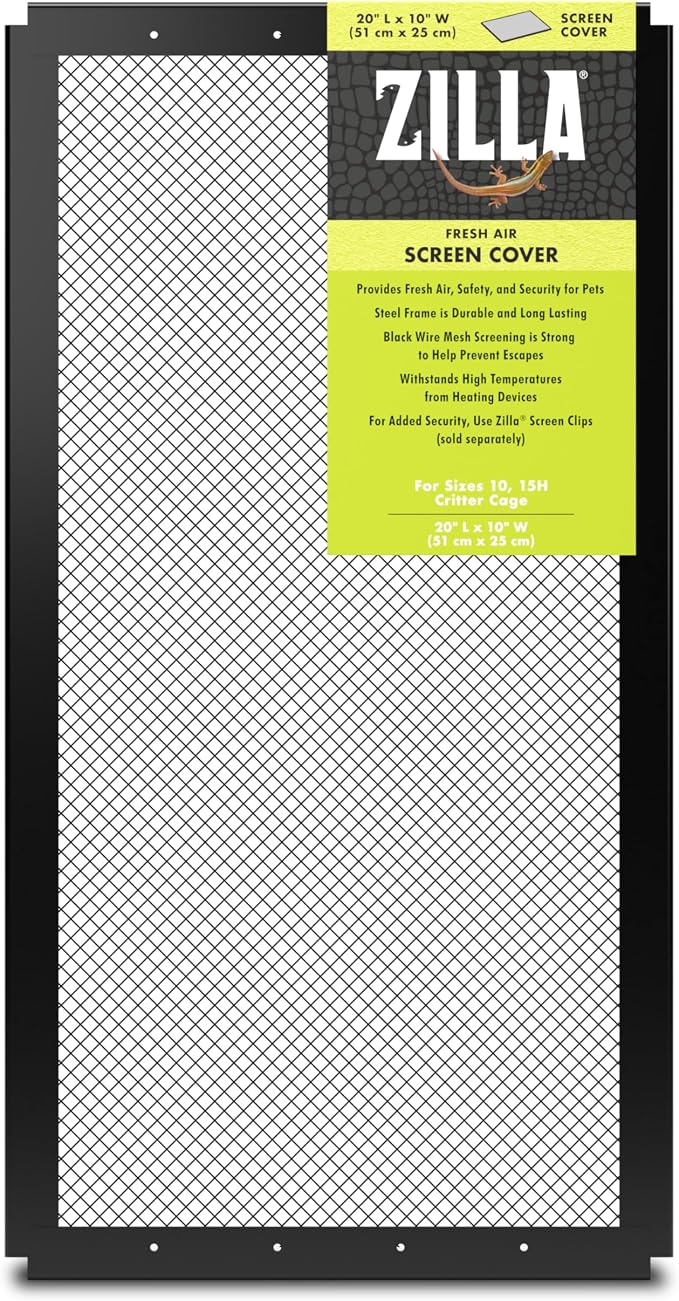 Zilla Reptile Terrarium Covers Fresh Air Screen, 20x10-inch (Pack of 2)