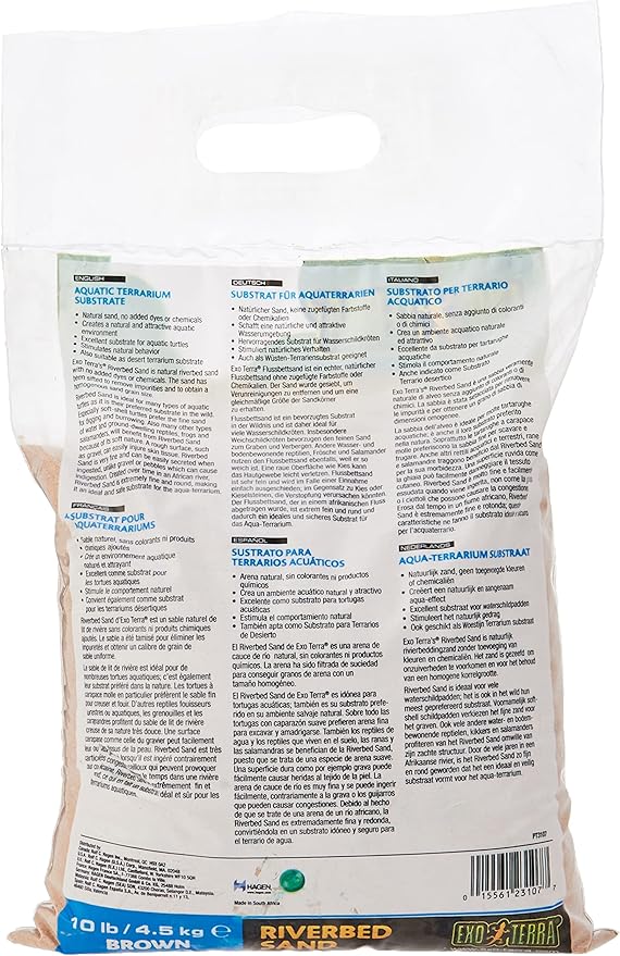 Exo Terra Riverbed Sand, 10-Pounds - Real Riverbed Sand with No Added Dyes or Chemicals (Pack of 3)
