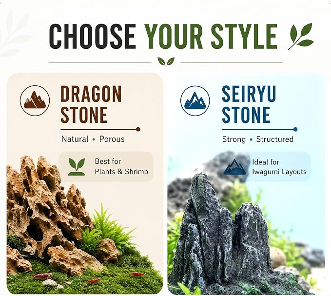 Dragon Stone Aquascaping Rocks, 1 lb (2-4"), Aquarium Stone Set | Beginner-friendly aquascaping • Easy layout building • Natural porous texture • Ideal for planted tanks