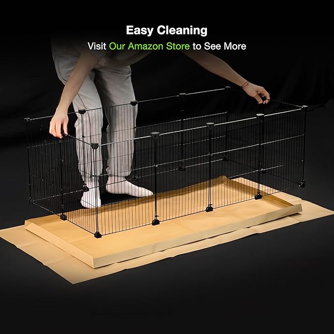 GuineaLoft™ Model-AB C&C Guinea Pig Cage – Tall & Large 4ft(L) x 2ft(W) x 1.3ft(H) C&C Cage, Puppy/Bunny Play Pen w/Improved Hardware & Disposable Bottom - Visit the GuineaLoft Store to See More