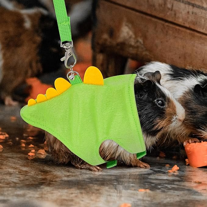 Ferret Harness and Leash Set, Dinosaur Shaped Small Animals Vest Bunny Harness Outdoor Walking Clothes Accessories for Ferret Rabbit Hamster Guinea Pig Kitten Puppy Tiny Pet
