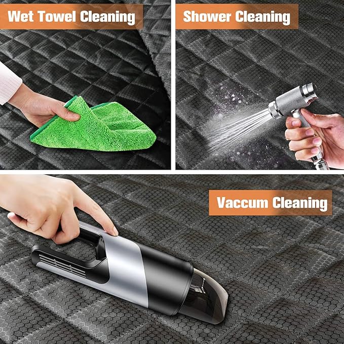 PETICON Waterproof Scratchproof Pet Bench Seat Covers for Cars, SUVs, Nonslip Durable Back Seat Cover for Dogs, Washable Backseat Protection