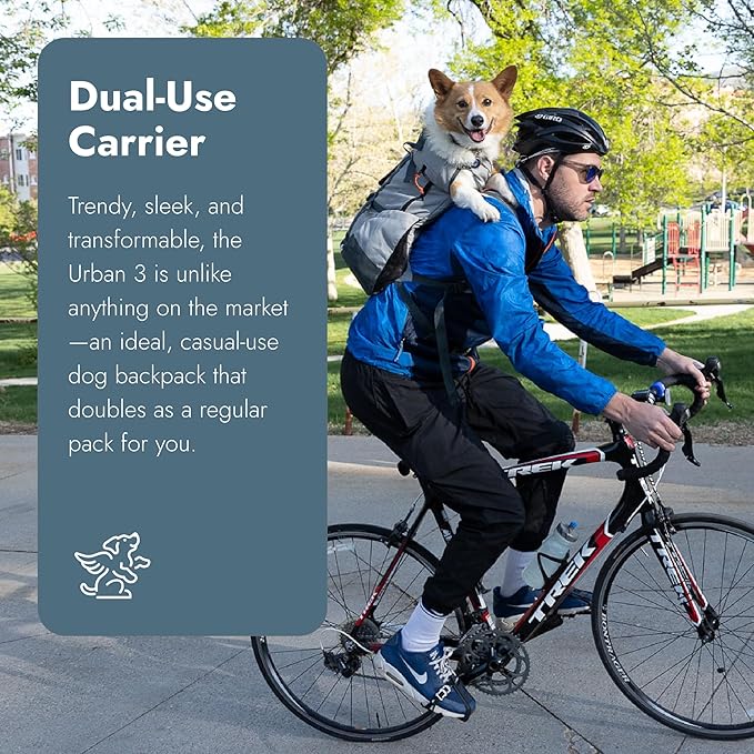 K9 Sport Sack Urban 3 - Medium, Leafy - Ideal for Dogs with 17-19” Back Length - Dual-Use, Backpack-Style Carrier + Everyday Pack