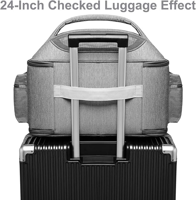 Pet Carrier for Large Fat Cats and Small Dog, Fits up to 20 pounds Car Seat Travel Carrier, Collapsible Indoor Outdoor Soft Side Carrier Bed House Airline Approved Under Seat