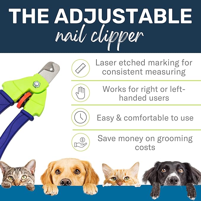 Zen Clipper Precise Safer Pet Nail Trimmer - Fully Adjustable Pet Nail Clipper for Dogs and Cats - Clips only The Amount of Nail You Chose Quick, Clean and Quiet Cut - Patented (Regular)