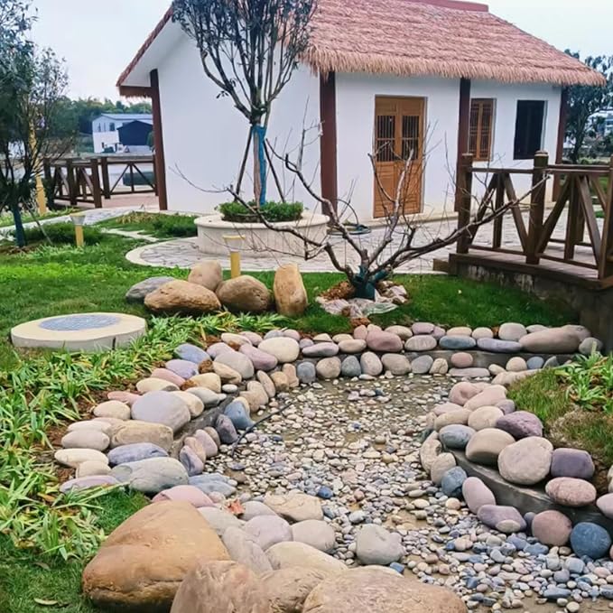FANTIAN 5 lbs Natural Aquarium Rocks, 2-3 Inch River Rocks for Plant | Large Stones, Decorative Rock Pebbles for Plant, Fish Tank, Garden Paving, Fountain, Walkway, Outdoor Landscaping