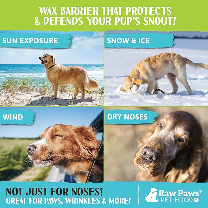 Raw Paws Nose & Paw Balm - Value Size - (4-Ounce) - Dog Nose Balm & Cat Nose Relief - Frenchie, English Bulldog - Snout Soother for Dogs & Cats - Dog Nose Butter Dogs Need - Nose Balm Natural