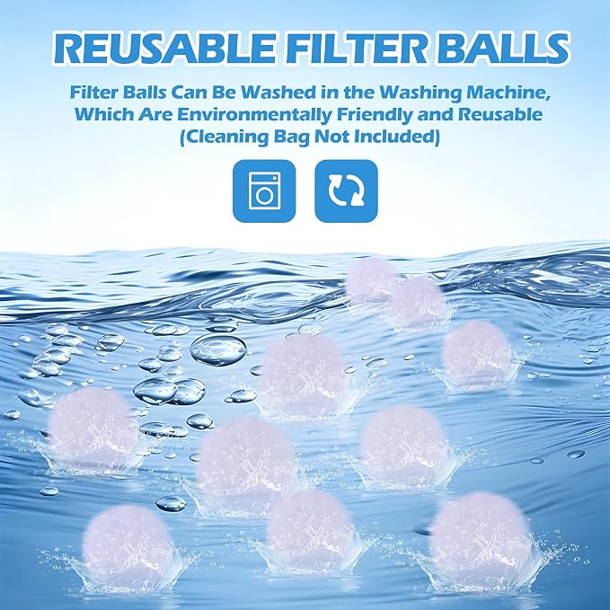 4.62 lbs Pool Filter Balls, Replace 150 lbs Filter Sand | Reusable Filter Media, For Swimming Pools, For Aquarium, Portable, Lasts for Several Seasons