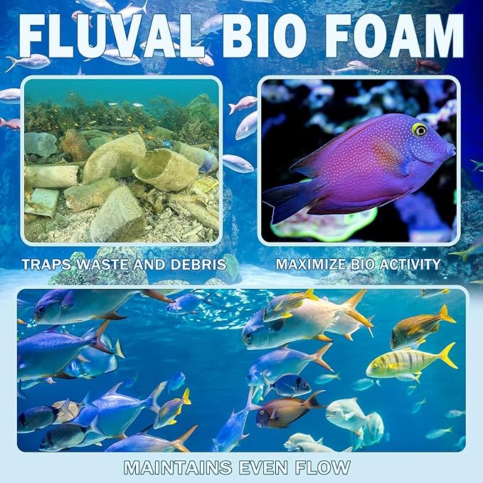 Podoy Fx4 FX5 FX6 Foam Filter Pads Replacement Compatible with Fluval Canister Filter (30 PCS)