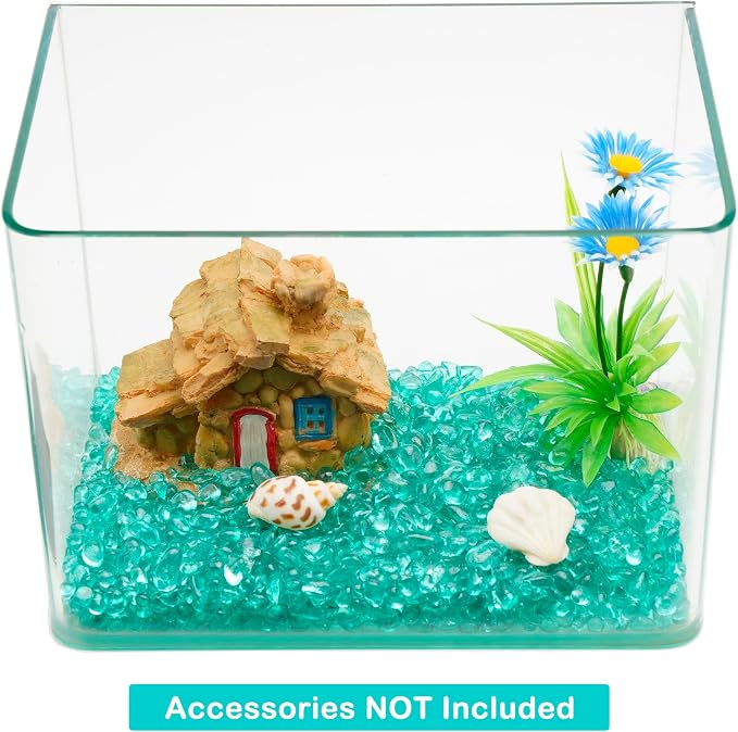 WAYBER 1 Lb Tumbled Sea Glass Pebbles Decorative Glass Stones, Light-Green | Vivid Long-Lasting Hues, Lustrous Polished Finish, Non-Toxic Material, Ideal for DIY Crafts & Home Decorations