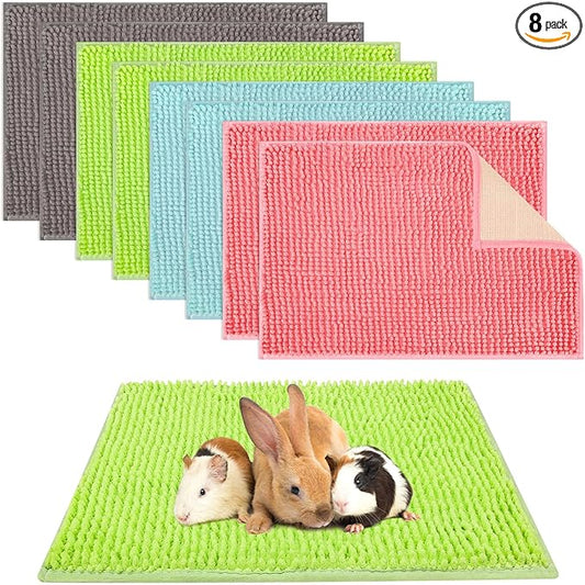 Barydat 8 Pcs Guinea Pig Cage Liner for Guinea Pig Cage Bedding Reusable Rabbit Mat Pad Washable Training Pad Animal Sleeping Bedding Mat