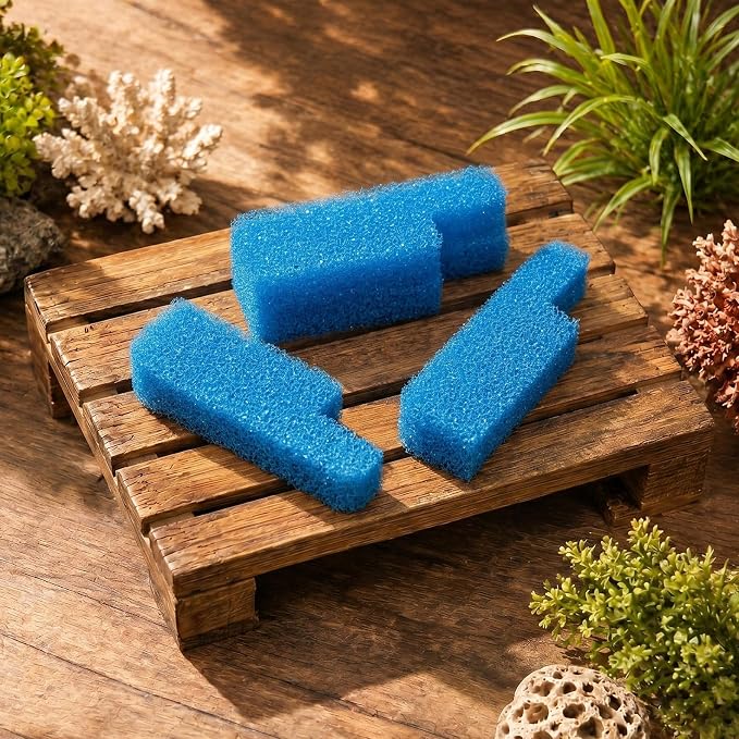 Threlaco 15 Pcs Aquarium Sponge Foam Filter Pads Compatible with Seachem Tidal Replacement Polishing Pad Fish Tank Filter Floss, Media for Crystal Clear Water(Compatible with Seachem Tidal 35,Blue)