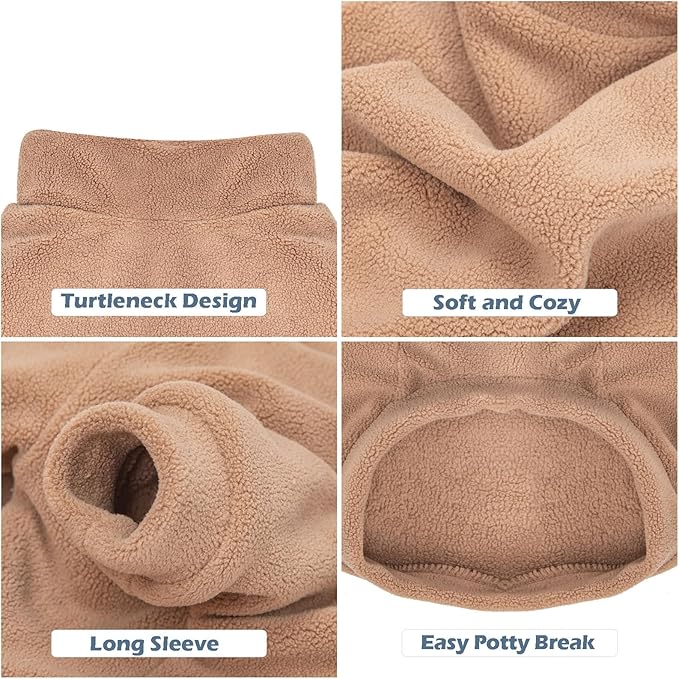 GYALAPERI Dog Sweater, 3 Pack Dog Sweaters for Small Dogs Girl Boy, Ultra Soft Warm Puppy Clothes Dog Coat for Winter (Camel+Beige+Yellow, X-Small)