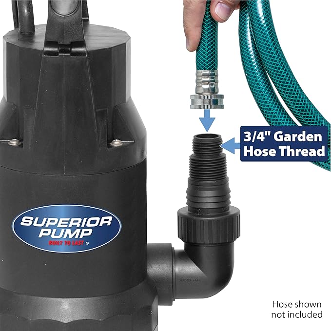 Superior Pump 91359 1/3 HP Utility Pump-Oil Free Design, Black