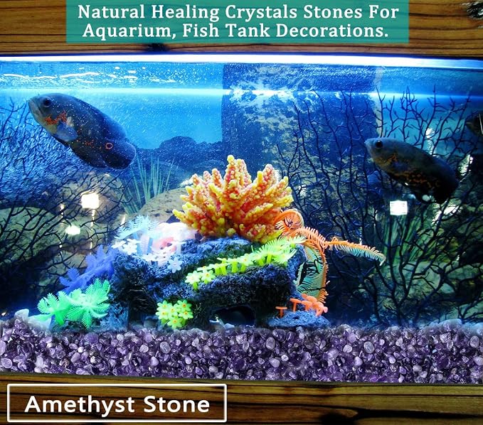 Natural Amethyst Crystal Quartz Rocks Chips Vase Filler Rocks for Succulent Plant Small Fish Tank Aquarium Gravel Decorative Pebbles Stones(200 gram)