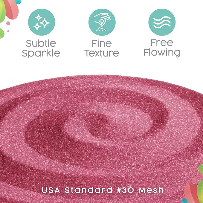 Sandsational Sparkle Watermelon Unity Sand, 1 LB (16 oz), Dark Pink Colored Sand for Weddings, Vase Filler, Home Décor, Crafts, Terrariums, and More