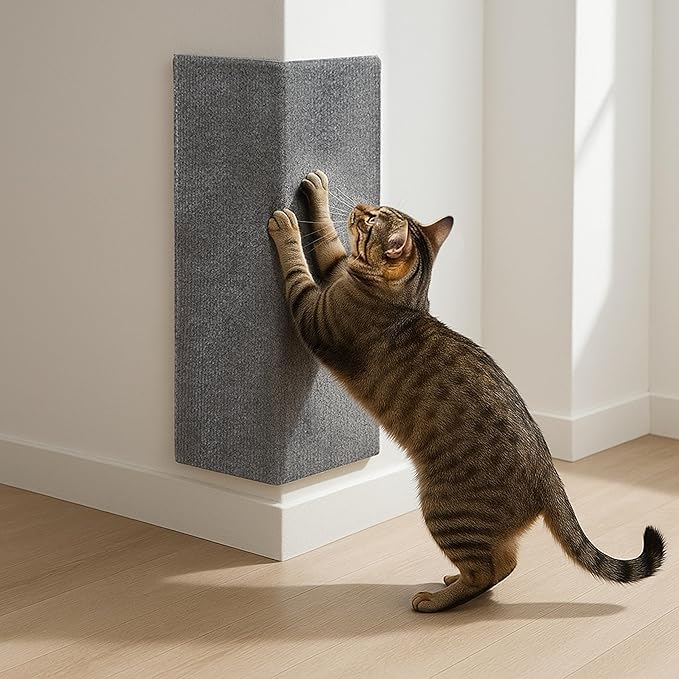 Wall Cat Scratcher – Stops Wall & Corner Scratching – Double-Sided Carpet Wall Mounted Cat Scratcher – Corner Cat Scratcher – Wall Scratchers for Indoor Cats