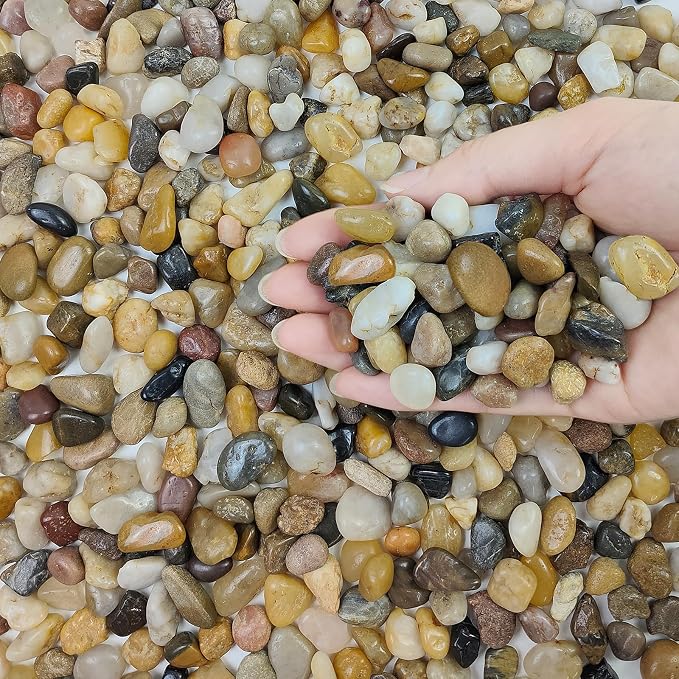 FANTIAN Aquarium Gravel, 1/4 Inch Pebbles for Indoor Plants, 1 Pound | Polished Fish Tank Pea Gravel, Decorative Stones River Rocks for Succulent Plants, Cactus, Vase, Outdoor Garden Landscaping