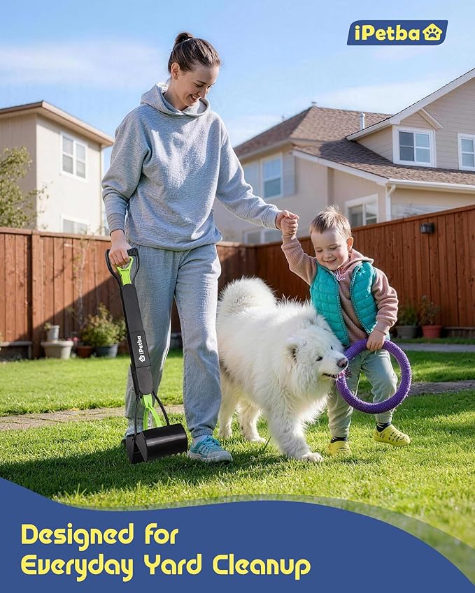 32 inch Pooper Scooper for Large Dogs 2-Pack – Long Handle Dog Poop Scooper for Yard, No Bending Save Back, Ease of Pickup, Grass Friendly, Sturdiness