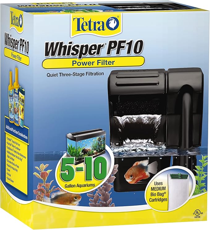 Tetra Whisper Power Filter 10 Gallons, Quiet 3-Stage Aquarium Filtration