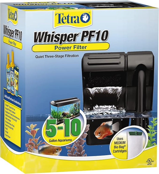 Tetra Whisper Power Filter 10 Gallons, Quiet 3-Stage Aquarium Filtration