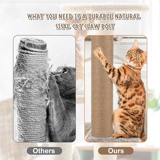 4 PCS M8 Cat Scratching Post Replacement, 15.7 x 3.1 Inches Cat Tree Replacement Post Jute Pole for Indoor Cats with M8 Screws, for Kitten Tree Tower Spare Cat Furniture Accessories