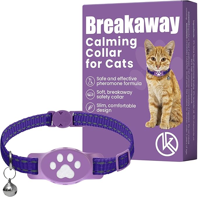 Breakaway Calming Collar Plus - Advanced Feline Pheromone System with Essential Oil Support for Cats – True Breakaway Safety Clasp, Reusable Design, Lasts Up to 60 Days – by Kitty Kompass