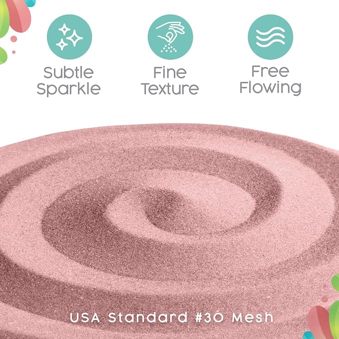 Sandsational Sparkle Ballet Pink Unity Sand, 1 LB (16 oz), Neutral Pink Colored Sand for Weddings, Vase Filler, Home Decor, Crafts, Terrariums, and More