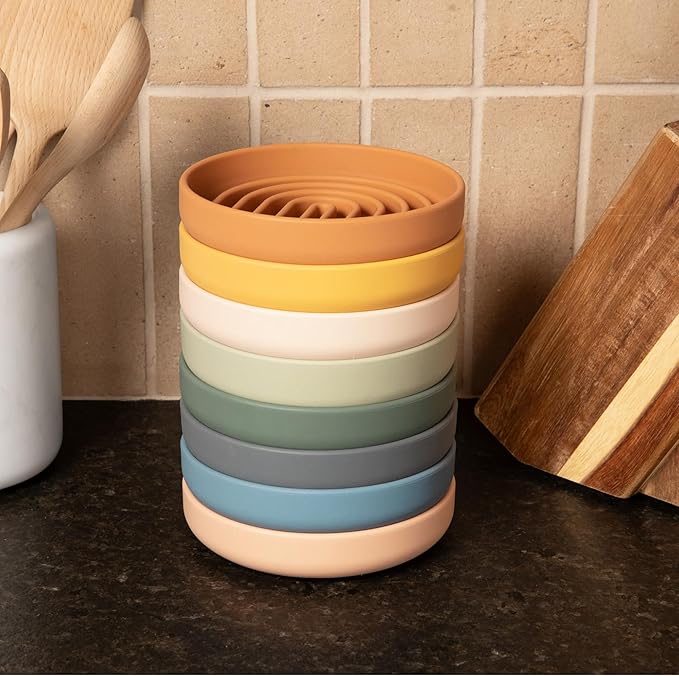 Should We Go? Slow Feeder for Dogs & Puppies, The Slowdown Bowl Silicone Slow Eating, Modern Lick Mat Design, Reduces Gulping, Fits 2 Cups, 7.5” Across x 1.5” Tall, Mealtime Challenge, Medium-Honey