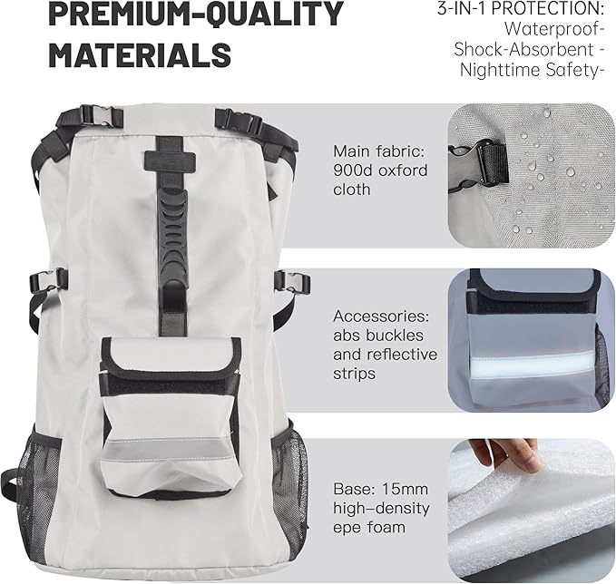 Dog Carrier Backpack for Medium Dogs, Hiking Bag for Pets Up to 30 lbs - 4-Layer Safety Design with Thick Padded Straps, Built-in Leash & Breathable Mesh, Suitable for Hiking, Cycling, and Travel