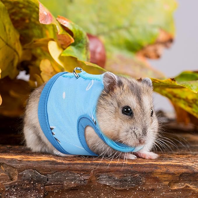 Weewooday 3 Pieces Guinea Pig Harness with Leash Small Pet Harness Fruit Plaid Pattern Adjustable Padded Walking Vest for Pet Hamster Squirrel Animals(Pineapple, Blue, Green Plaid,Medium)