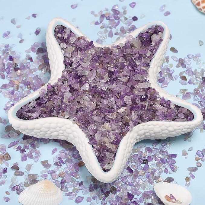 1LB Crystal Chips Stone Amethyst 3-5mm Mini Decorative Rock | Crushed Crystal Quartz Bulk,Irregular Polished Rocks for Fish Tank,Vases Filler,Succulent Plants Decor,Aquarium Gravel Rocks
