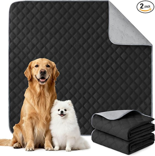 Eterish Reusable Washable Pee Pads for Dogs Large/Extra Large 36'' x 41'' 2 Pack, Absorbent Pet Puppy Dog Training Pads Non-Slip, Waterproof Whelping Potty Pads for Dogs Leak-Proof
