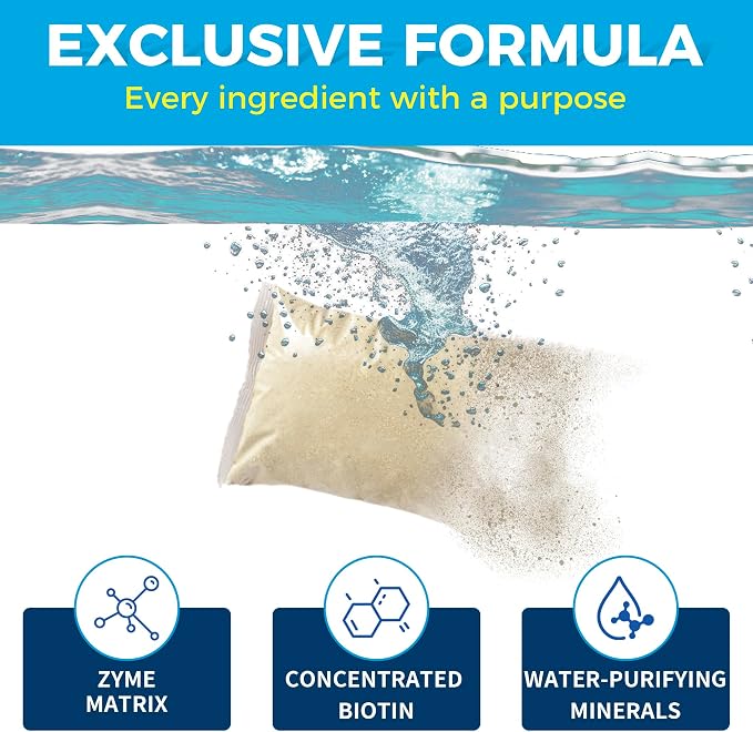 LMJP Pond Clarifier Treatment – 12 Packets Natural Pond Water Clear for Outdoor Lakes – Beneficial Enzymes to Improve Water Clarity & Eliminate Odor – Treats Up to 144000 Sq Ft