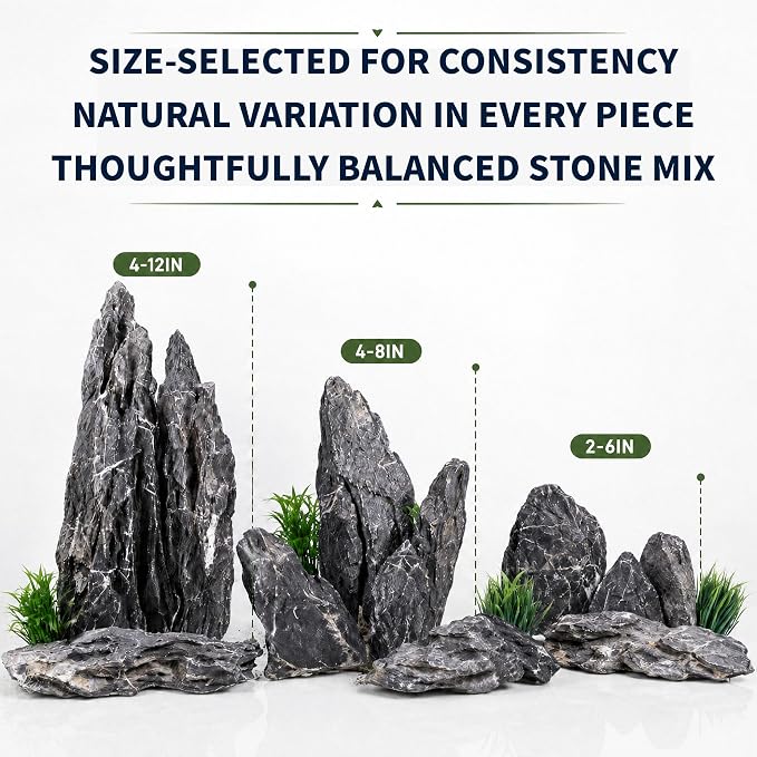 Seiryu Stone Aquascaping Rocks, 10 lb (4-8"), Aquarium Stone Set | Beginner to advanced aquascaping • Iwagumi-ready stone selection • Creates depth & perspective • Ideal for planted aquariums