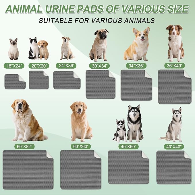 Washable Pee Pads for Dogs, 2 Pack Reusable Puppy Pads Dog Pads, Non-Slip Dog Pee Pads, Leakproof Pet Pee Pads Wee Wee Pads for Dogs. (Dark Grey, 30"x34"(Pack of 2))