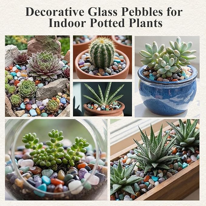 1LB(450g) Quartz Crystals, Crushed Chips,Polished Stone Vase Filler | Irregular Shaped Succulent Rocks for Plants Indoor, Betta Fish Tank Gravel,Table Scatter and DIY Crafts
