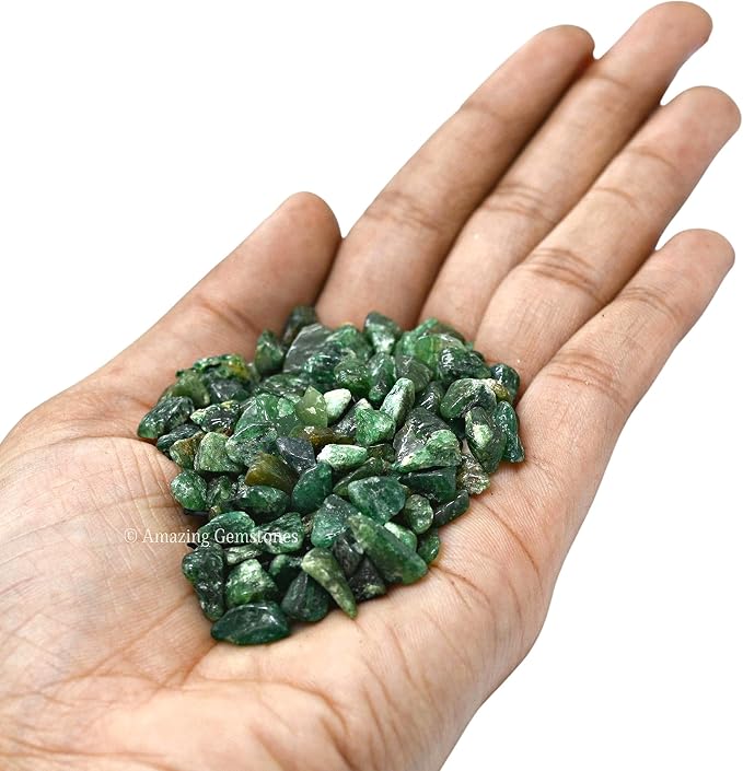 Green Aventurine Crystal Chips Aquarium Gravel Rocks - Green Aventurine Chips Bulk Fish Tank Gravel, Small Tumbled Stone Chips and Tiny Crystals for Decoration (Natural AAA Grade Gemstones)
